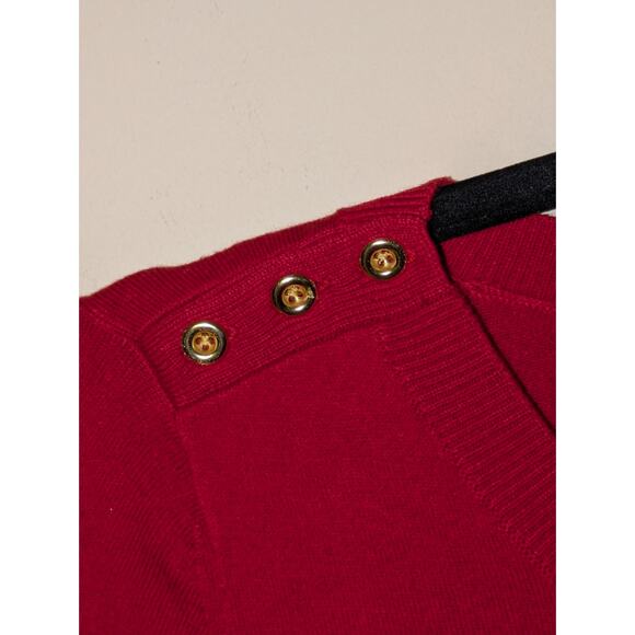 Banana Republic Women's XS Striped Pullover Button Shoulder Embellished Sweater - Picture 4 of 6